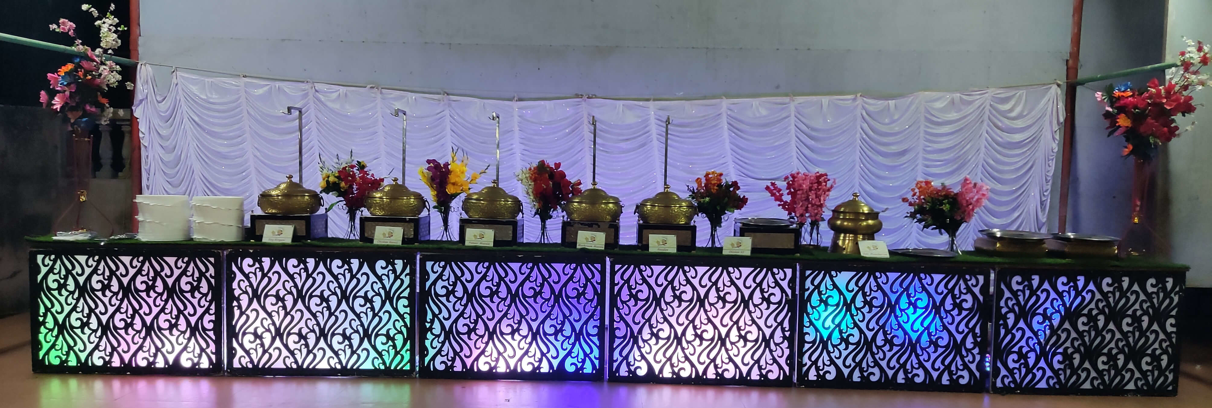 Decorated buffet counter